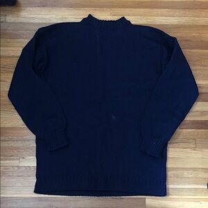 Guernsey Sweater Classic Crewneck Sweater in Navy